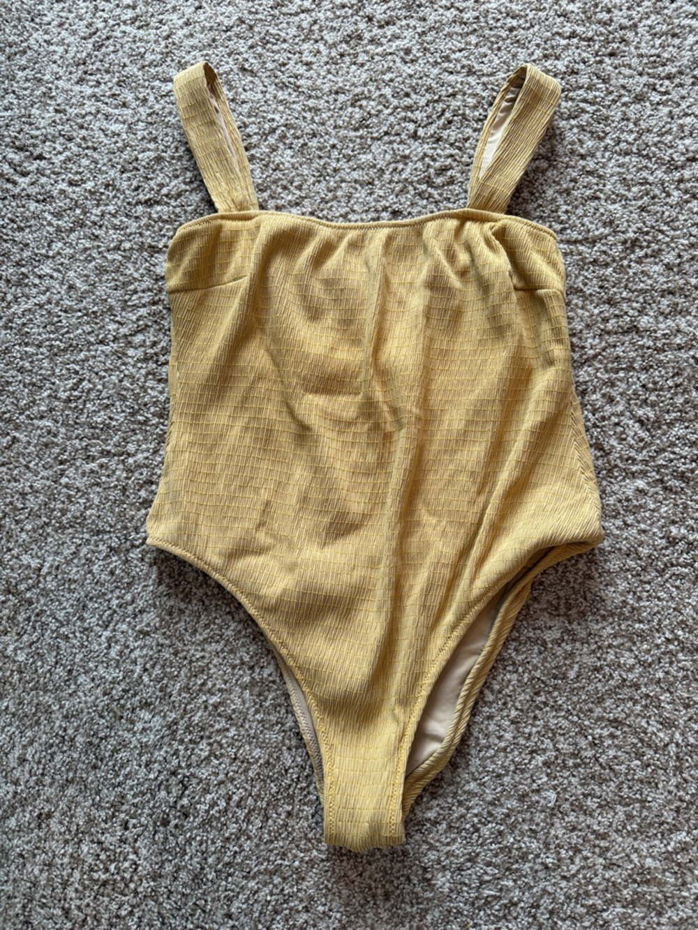 Zulu & Zephyr Mustard Yellow Textured One-Piece Swimsuit